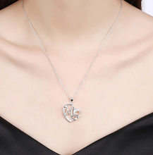 Load image into Gallery viewer, Letter MOM Heart Shape Inlaid Crystal Pendant Necklace Gift for Mother