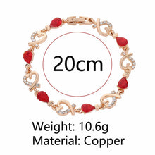 Load image into Gallery viewer, Austrian Crystal Fashion Heart Chain Bracelet