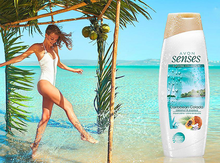 Load image into Gallery viewer, Avon Senses Caribbean Colada Coconut & Papaya Shower Crème - 250ml
