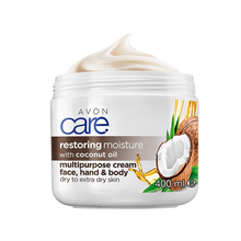 Load image into Gallery viewer, Avon Care Coconut Oil Multipurpose Cream for Face, Hands & Body - 400ml