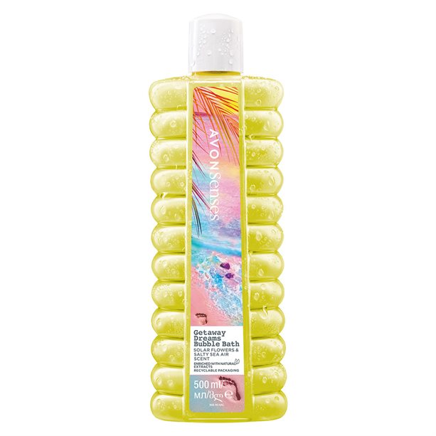Avon Senses Getaway Dreams Bubble Bath Solar Flowers & Salty Sea Air Scent - 500ml