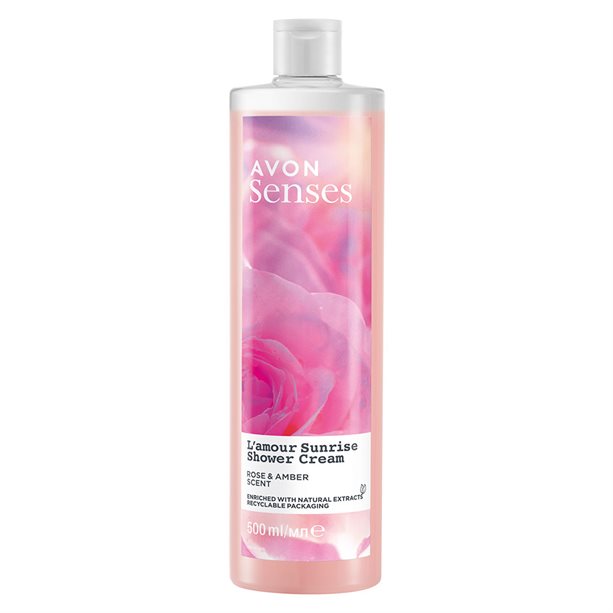 Avon Senses L'Amour Sunrise Rose & Amber Shower Cream - 500ml