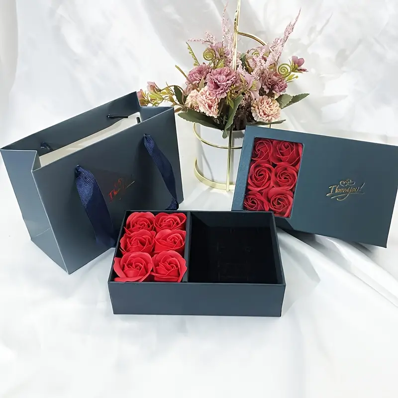 Handmade Soap Flower Rose & Fashion Jewelry Gift Packaging Box & Gift Bag & Set