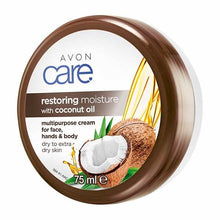 Load image into Gallery viewer, Avon Care Coconut Oil Multipurpose Cream for Face, Hands &amp; Body - 75ml
