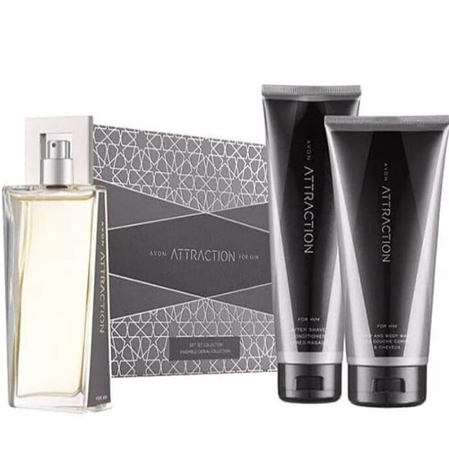 Avon Attraction for Him EDT & Aftershave & Hair&Body Wash Gift Set / Box