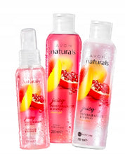 Load image into Gallery viewer, Avon Naturals Pomegranate &amp; Mango Shower Gel + Body Lotion + Body Mist - Set
