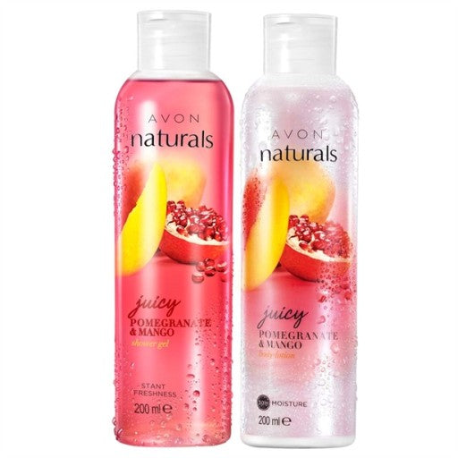 Avon Naturals Pomegranate & Mango Shower Gel + Body Lotion - Set