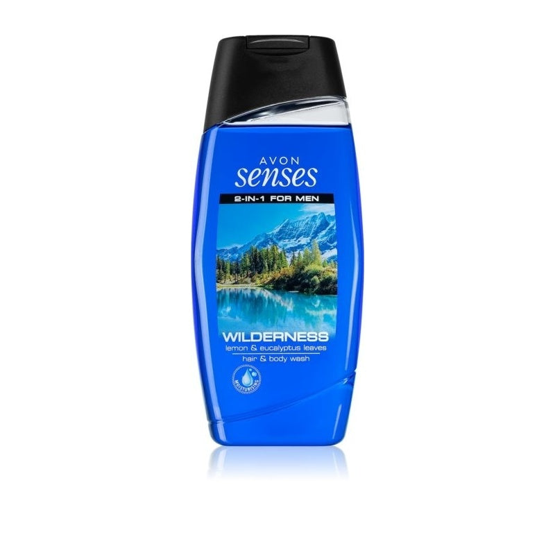 Avon Senses 2 in 1 For Men Wilderness Lemon & Eucalyptus Leaves Hair & Body Wash - 250ml