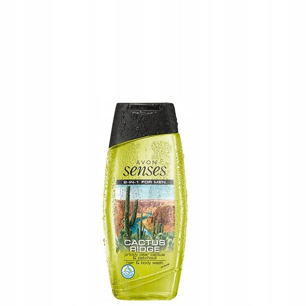 Avon Senses 2 in 1 For Men Cactus Ridge Prickly Pear Cactus & Patchouli Hair & Body Wash - 250ml