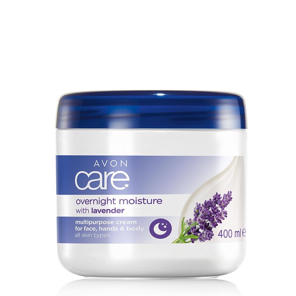 Avon Care Lavender Overnight Moisture Multipurpose Cream for Face, Hands & Body - 400ml