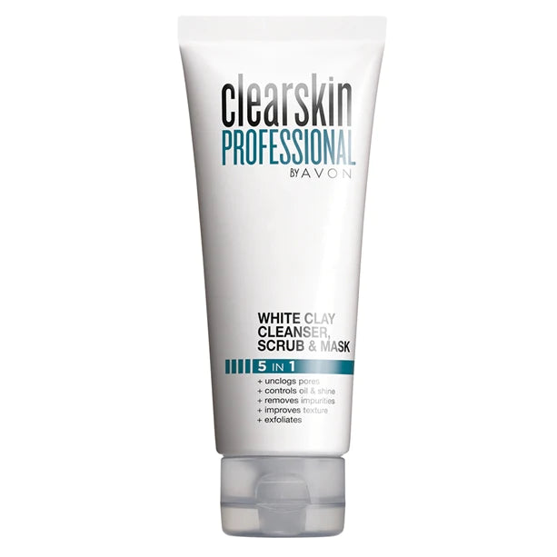 Avon Clearskin Professional White Clay Cleanser, Scrub & Face Mask - 75ml