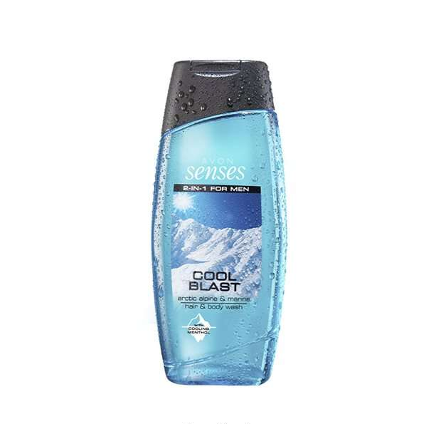 Avon Senses 2 in 1 For Men Cool Blast Arctic Alpine & Marine Hair & Body Wash - 250ml