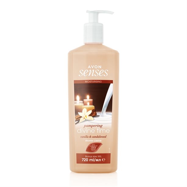 Avon Senses Pampering Divine Time Vanilla & Sandalwood Shower Crème XXL - 250ml