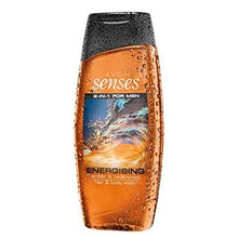 Load image into Gallery viewer, Avon Senses 2 in 1 For Men Energising Amber &amp; Cedarwood Hair &amp; Body Wash - 250ml
