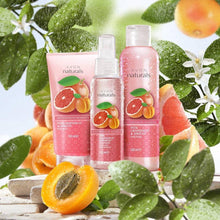 Load image into Gallery viewer, Avon Naturals Pink Grapefruit &amp; Apricot Body Scrub + Body Lotion + Body Mist - Set
