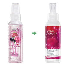 Load image into Gallery viewer, Avon Naturals Senses Raspberry Delight &amp; Cassis Body Mist - 100ml
