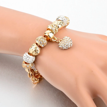 Load image into Gallery viewer, Luxury Golden Plated Crystal Heart Charm Bracelet in 5 styles
