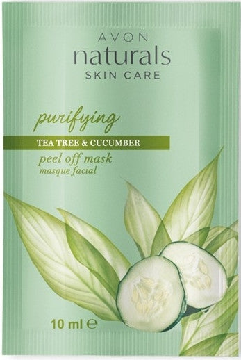 Avon Naturals Skin Care Purifying Tea Tree & Cucumber Peel-Off Face Mask Sachet - 10ml