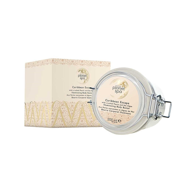 Avon Planet Spa Caribbean Escape with Crushed Pearls & Sea Algae Body Butter - Jar 200ml