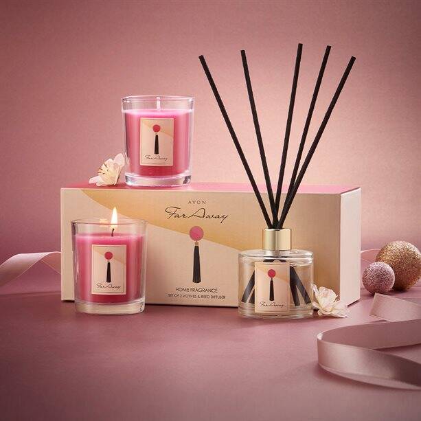 Avon Far Away Home Fragrance Gift Set (diffuser + 2 candles)