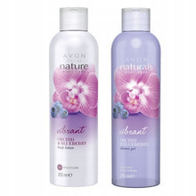 Load image into Gallery viewer, Avon Naturals Fresh Orchid &amp; Blueberry Shower Gel + Body Lotion - Set
