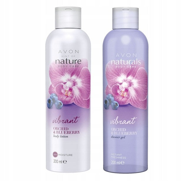 Avon Naturals Fresh Orchid & Blueberry Shower Gel + Body Lotion - Set