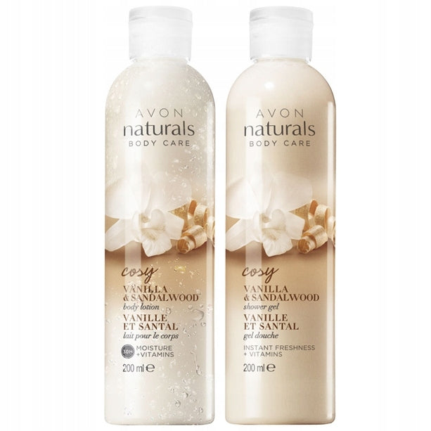 Avon Naturals Vanilla & Sandalwood Shower Gel + Body Lotion - Set