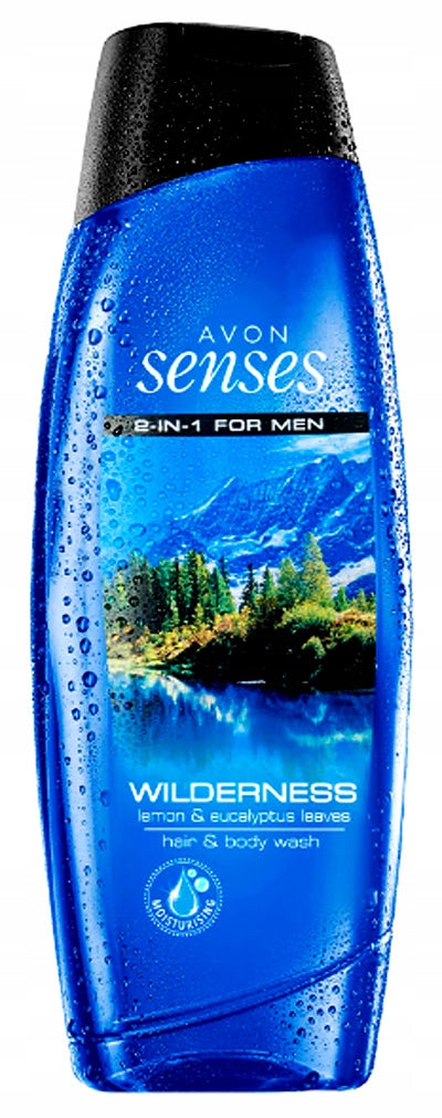 Avon Senses 2 in 1 For Men Wilderness Lemon & Eucalyptus Leaves Hair & Body Wash - 500ml